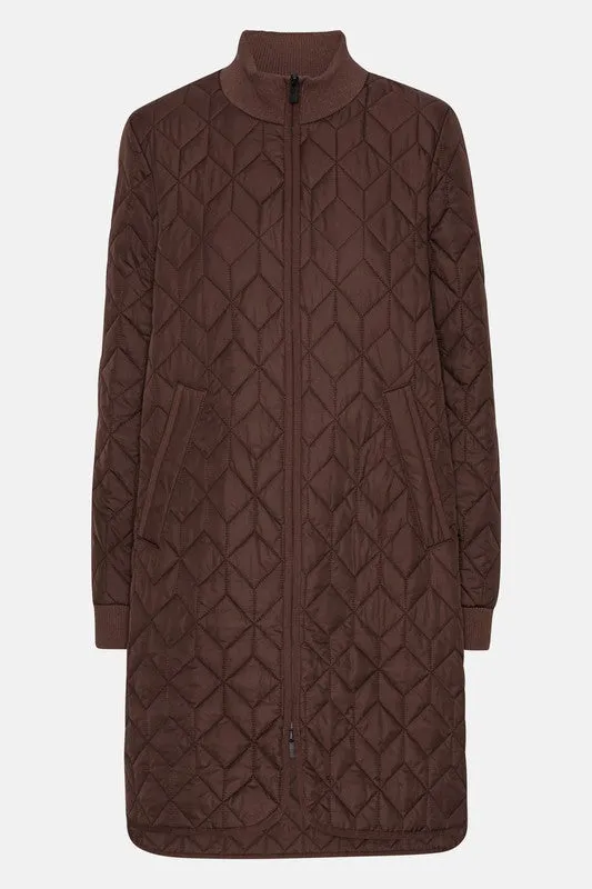 Ilse Jacobsen Long Quilted Coat - Ebony