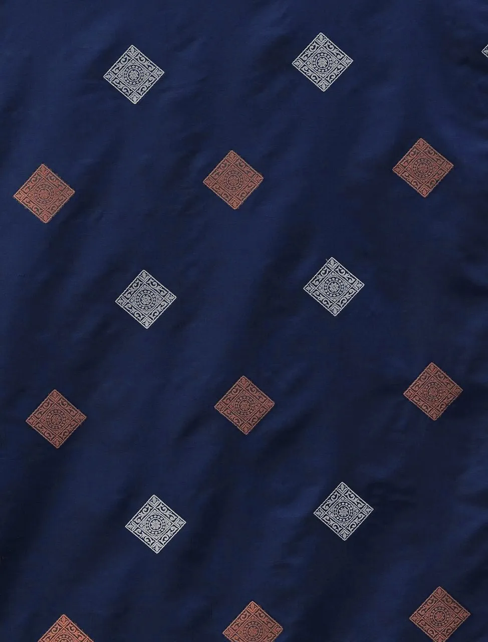 Imbrication Navy Blue Soft Silk Saree With Evanescent Blouse Piece