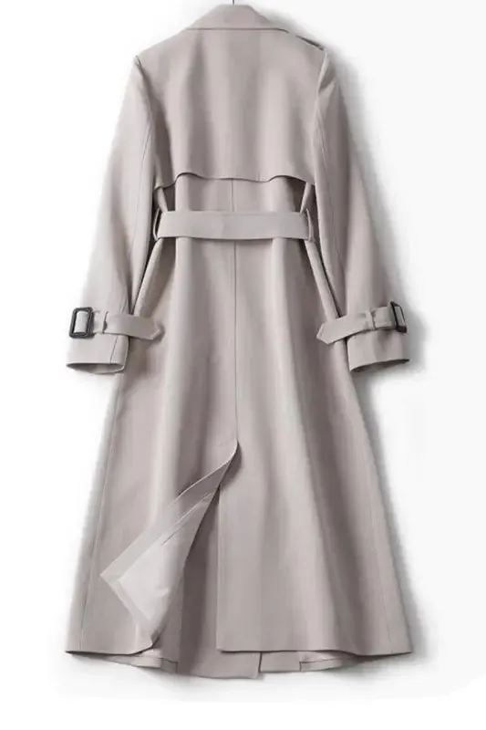 In The Trenches Long Belted Trench Coat With Lining