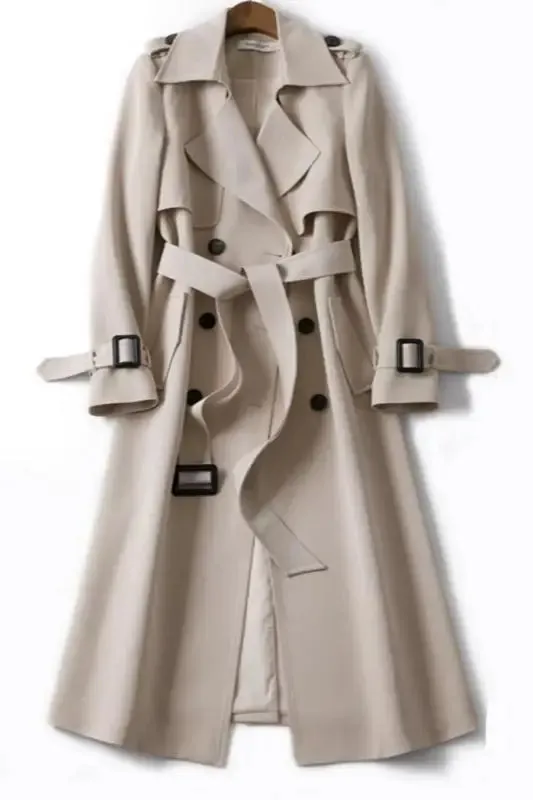 In The Trenches Long Belted Trench Coat With Lining