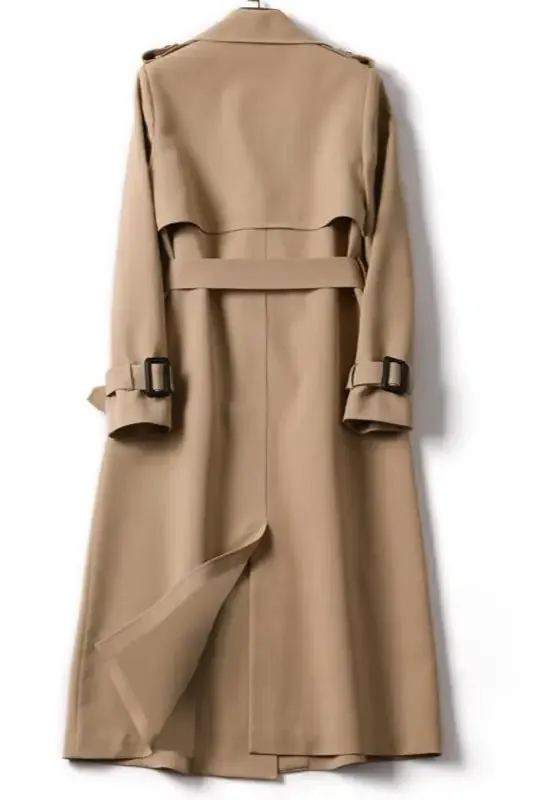 In The Trenches Long Belted Trench Coat With Lining