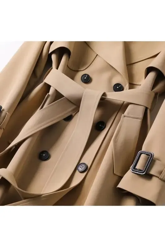 In The Trenches Long Belted Trench Coat With Lining