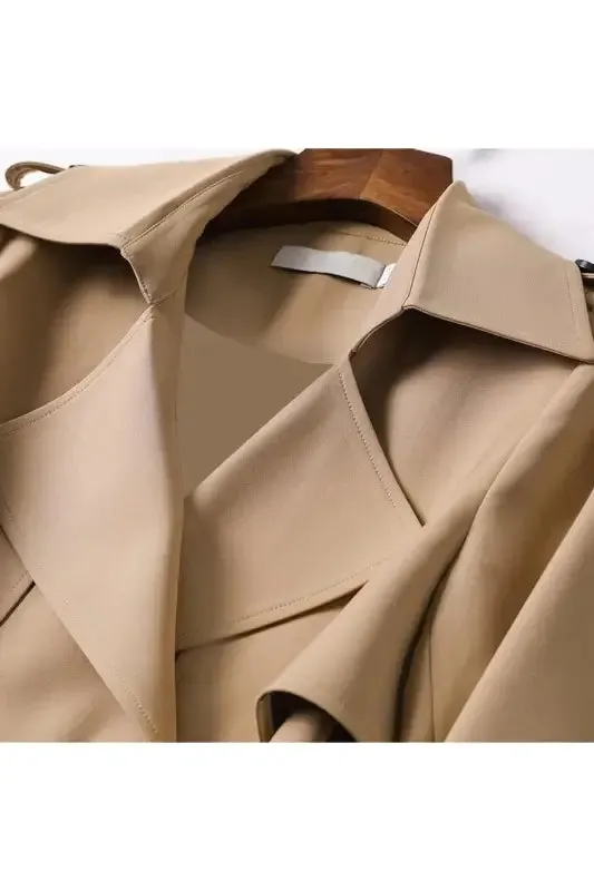 In The Trenches Long Belted Trench Coat With Lining