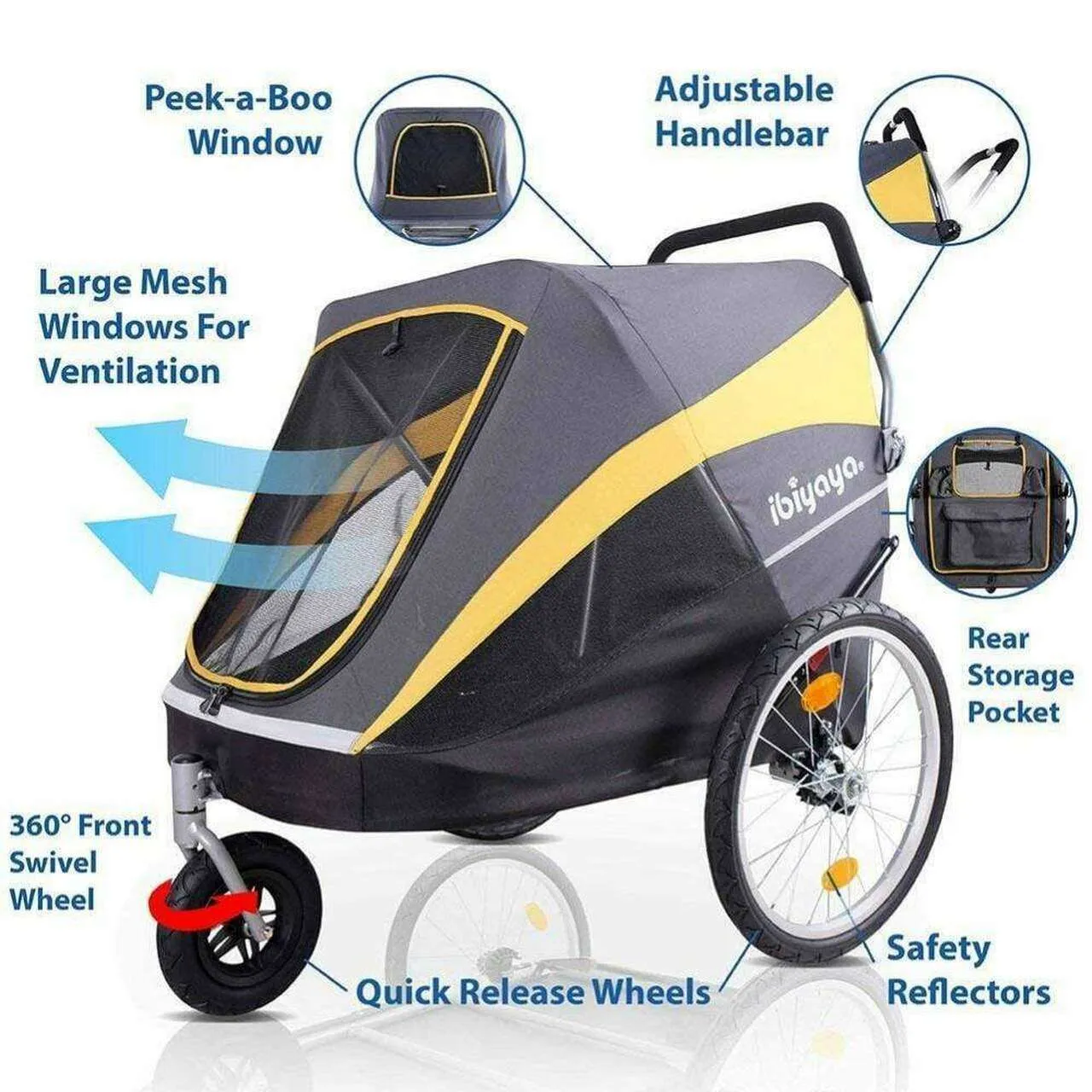 Innopet Hercules 2.0 XL Dog Stroller & Trailer with Free Rain Cover