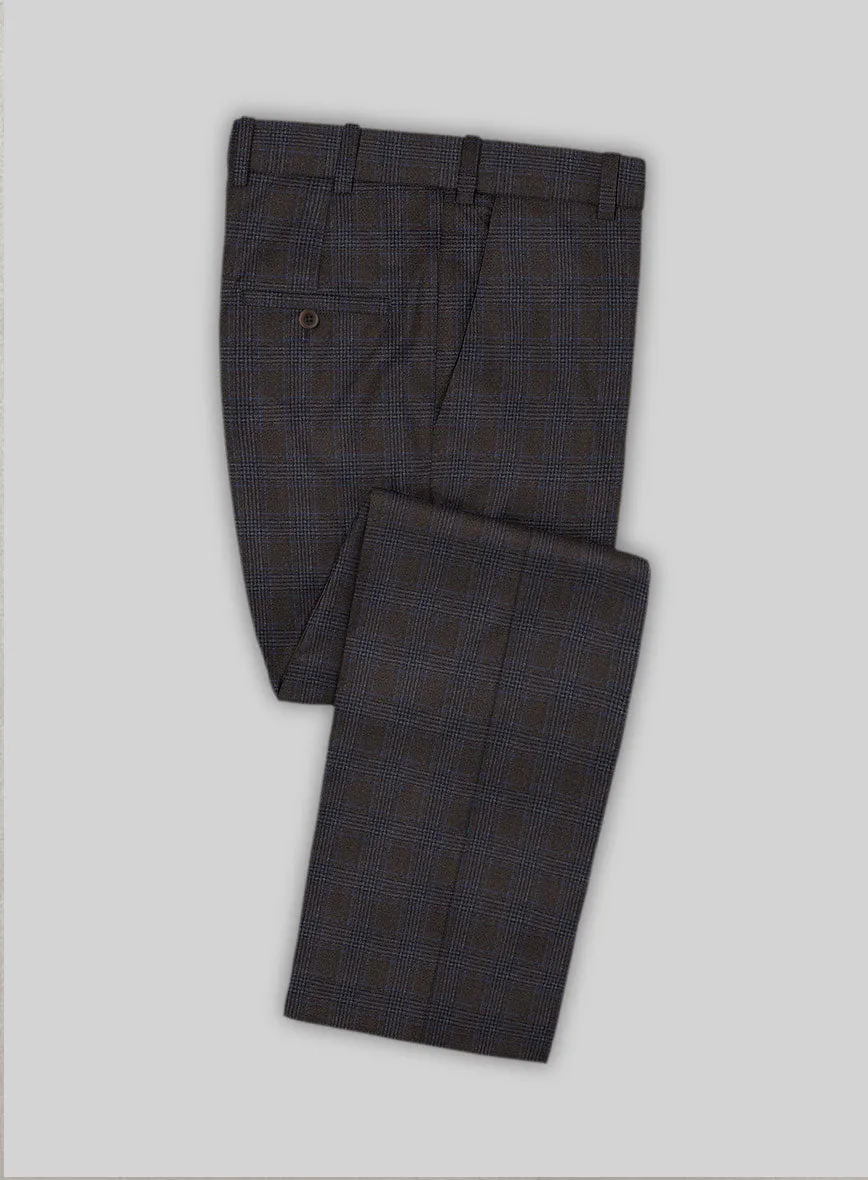 Italian Lark Brown Checks Flannel Suit