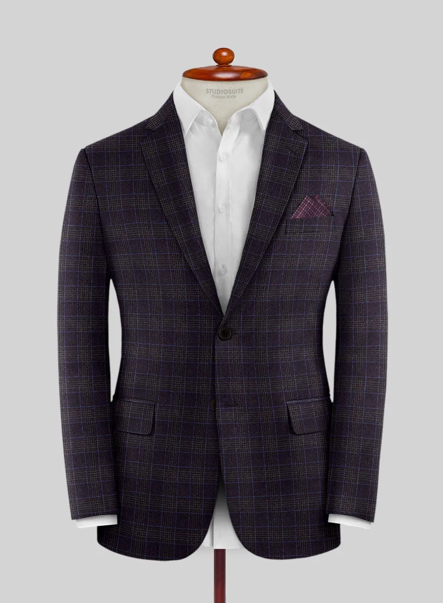 Italian Lark Purple Checks Flannel Suit