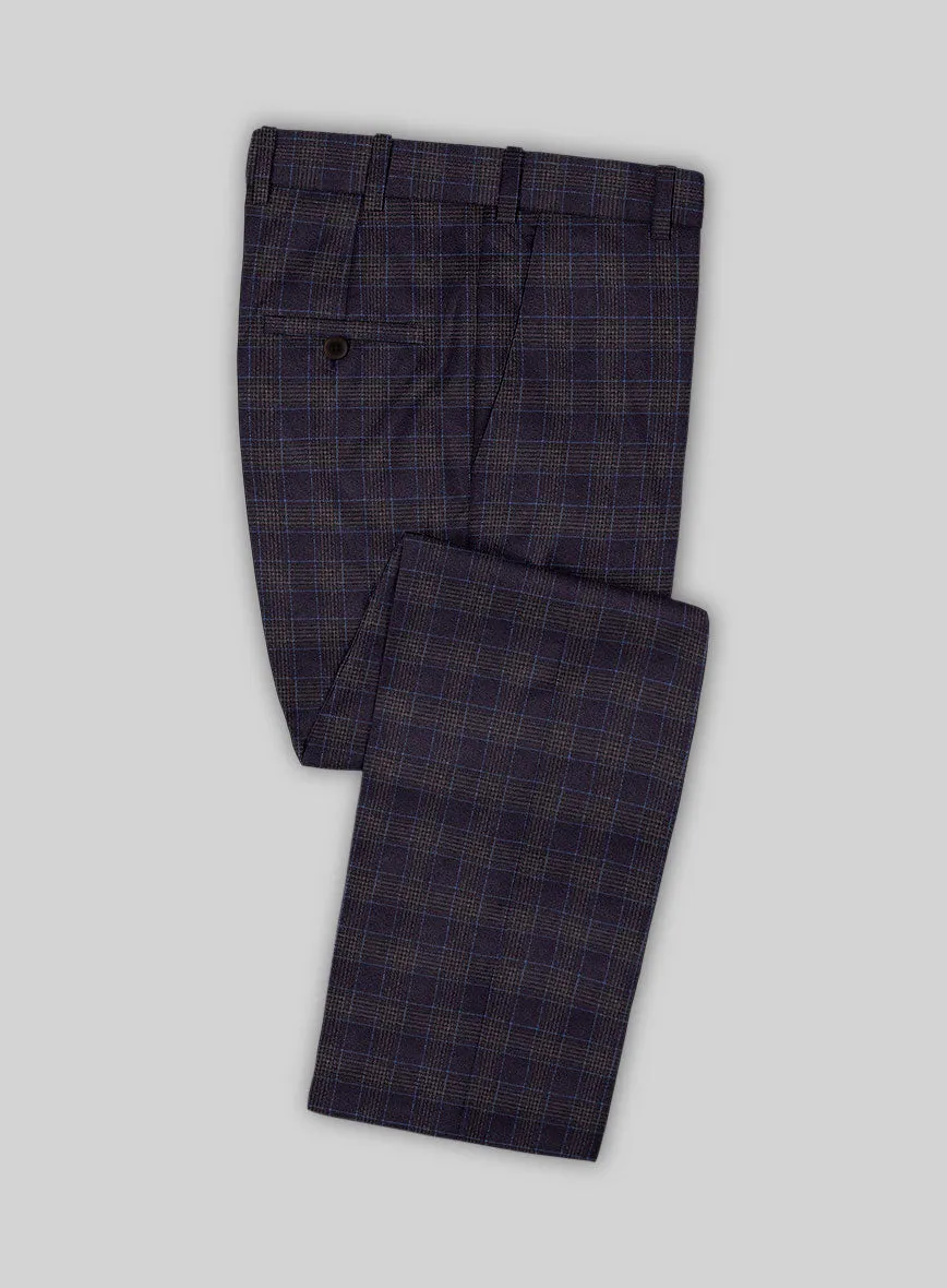 Italian Lark Purple Checks Flannel Suit