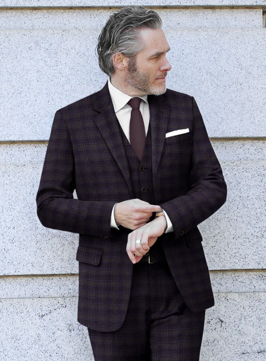 Italian Lark Purple Checks Flannel Suit