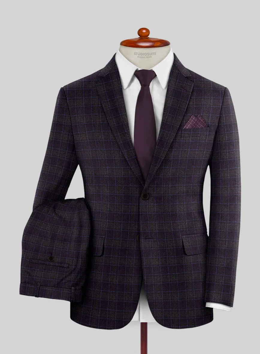 Italian Lark Purple Checks Flannel Suit