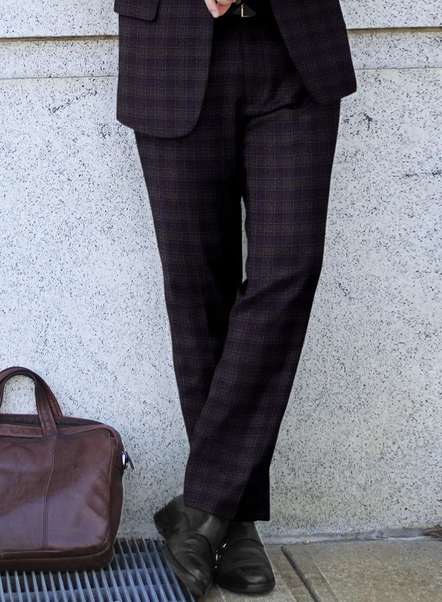 Italian Lark Purple Checks Flannel Suit