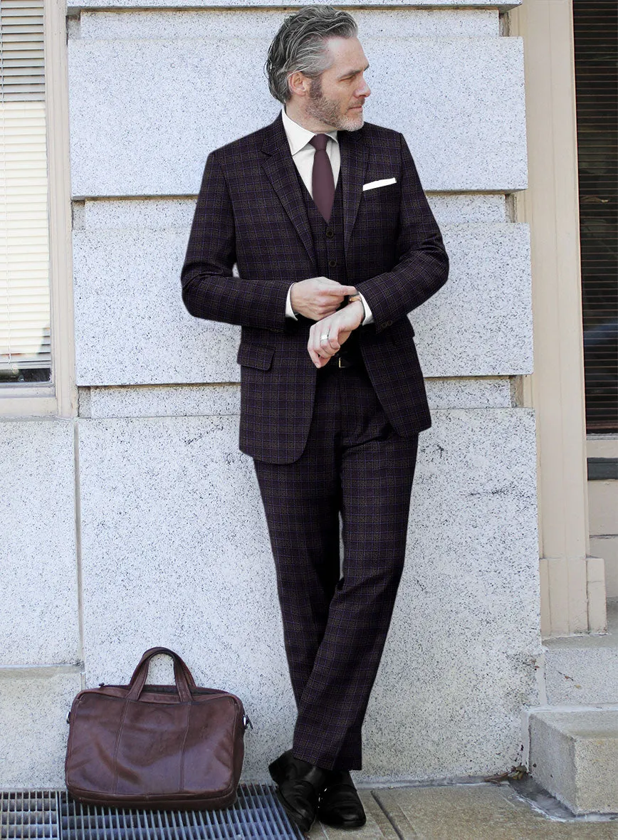 Italian Lark Purple Checks Flannel Suit