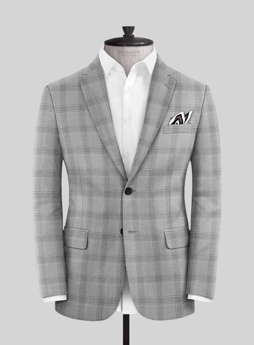 Italian Murano Sageo Gray Wool Linen Silk Suit