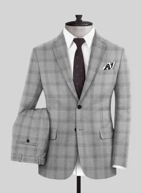 Italian Murano Sageo Gray Wool Linen Silk Suit