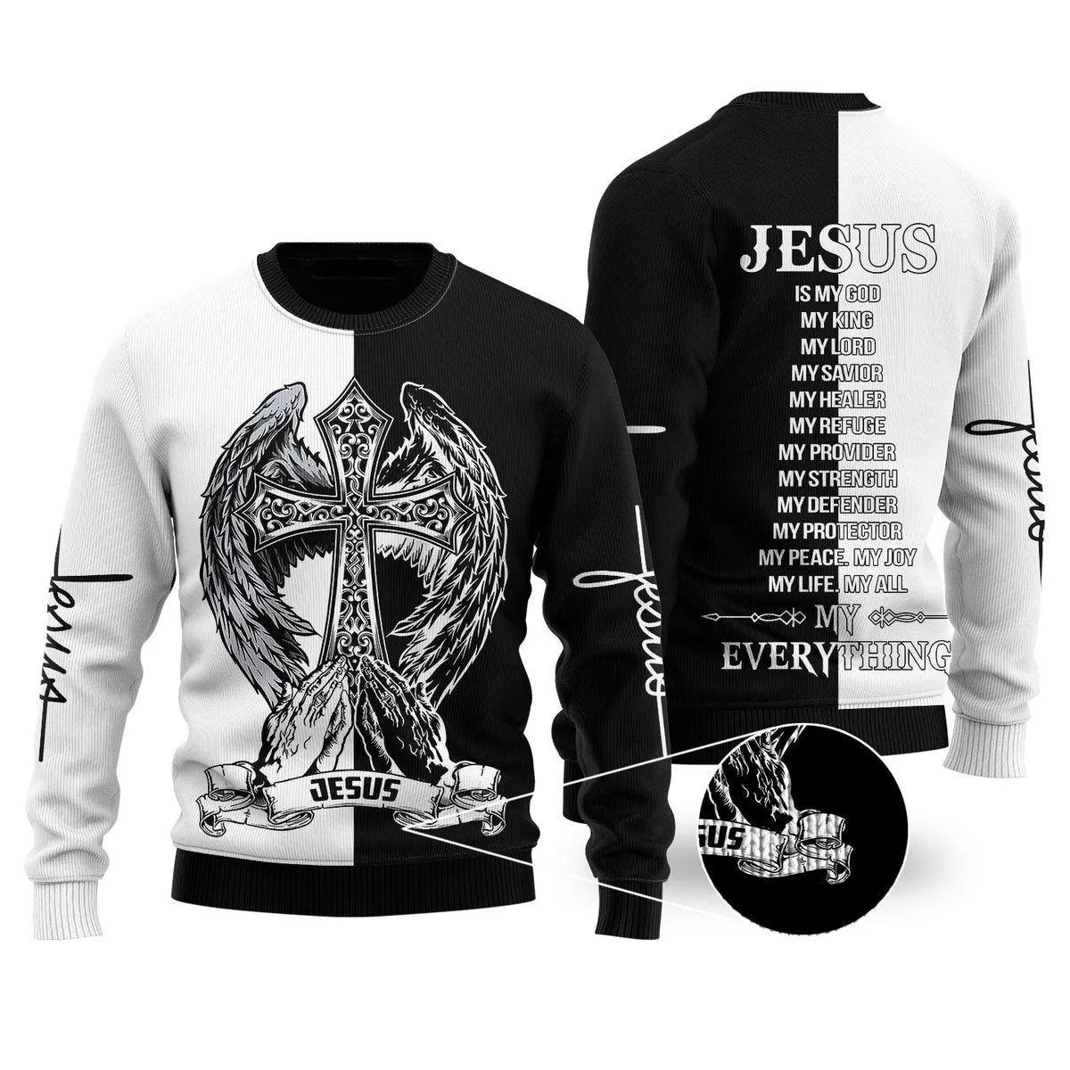 Jesus Easter Ugly Christmas Sweater For Men & Women - Jesus Christ Sweater - Christian Shirts Gifts Idea