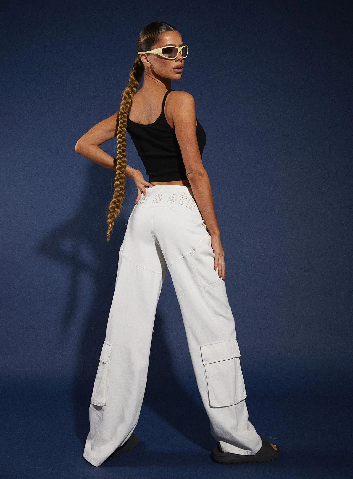 JGR & STN Christina Cargo Pant White