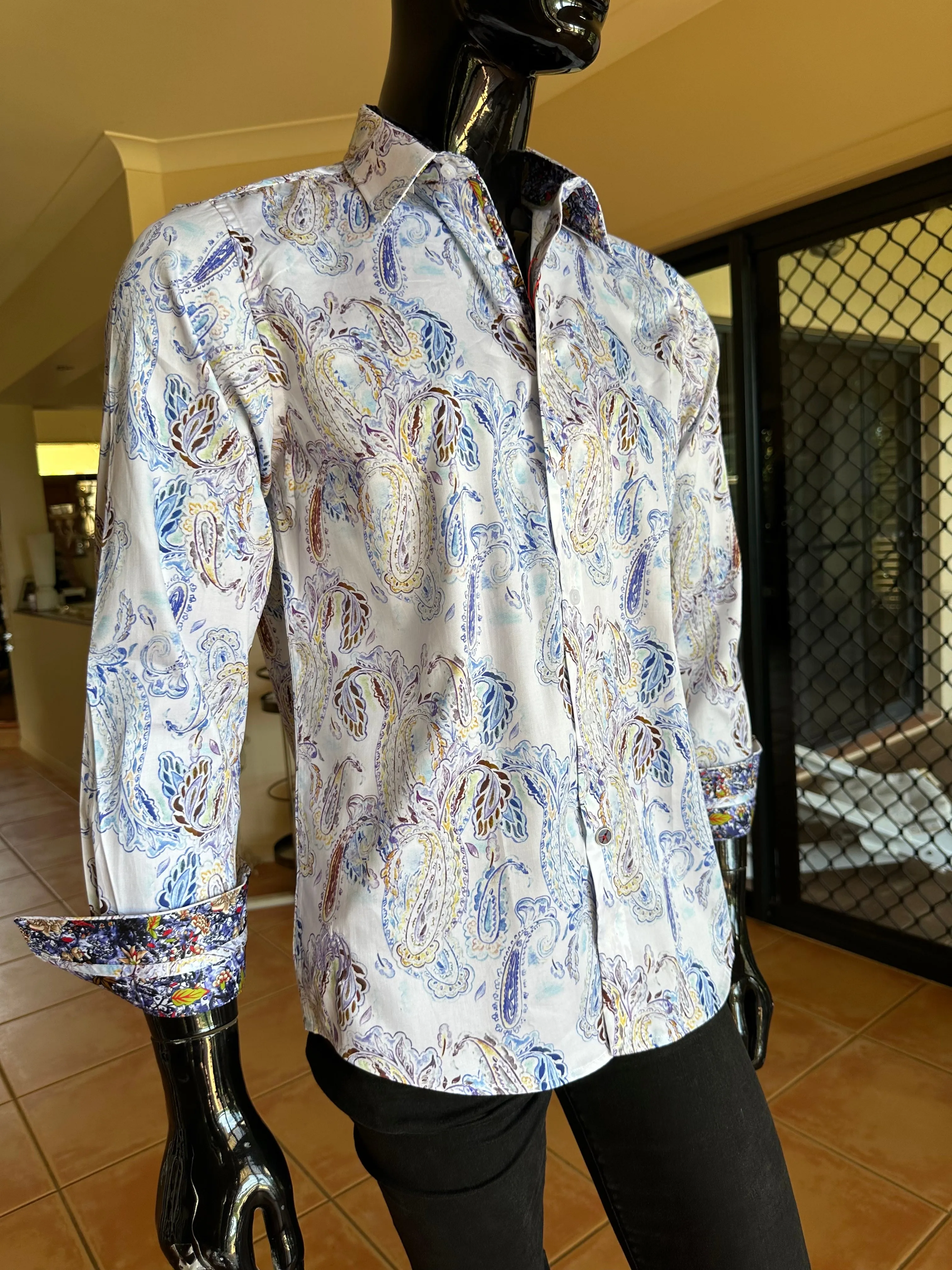 JOHN LENNON Mens Huddersfield  Long Sleeve Shirt - Paisley