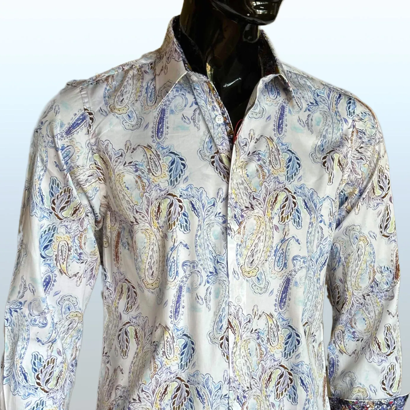 JOHN LENNON Mens Huddersfield  Long Sleeve Shirt - Paisley