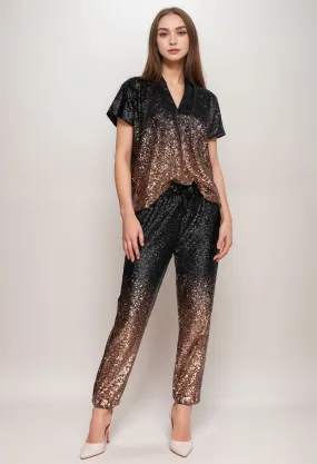 Johnny Was Sequin Gold Jett Jogger R69322AO Boho Chic