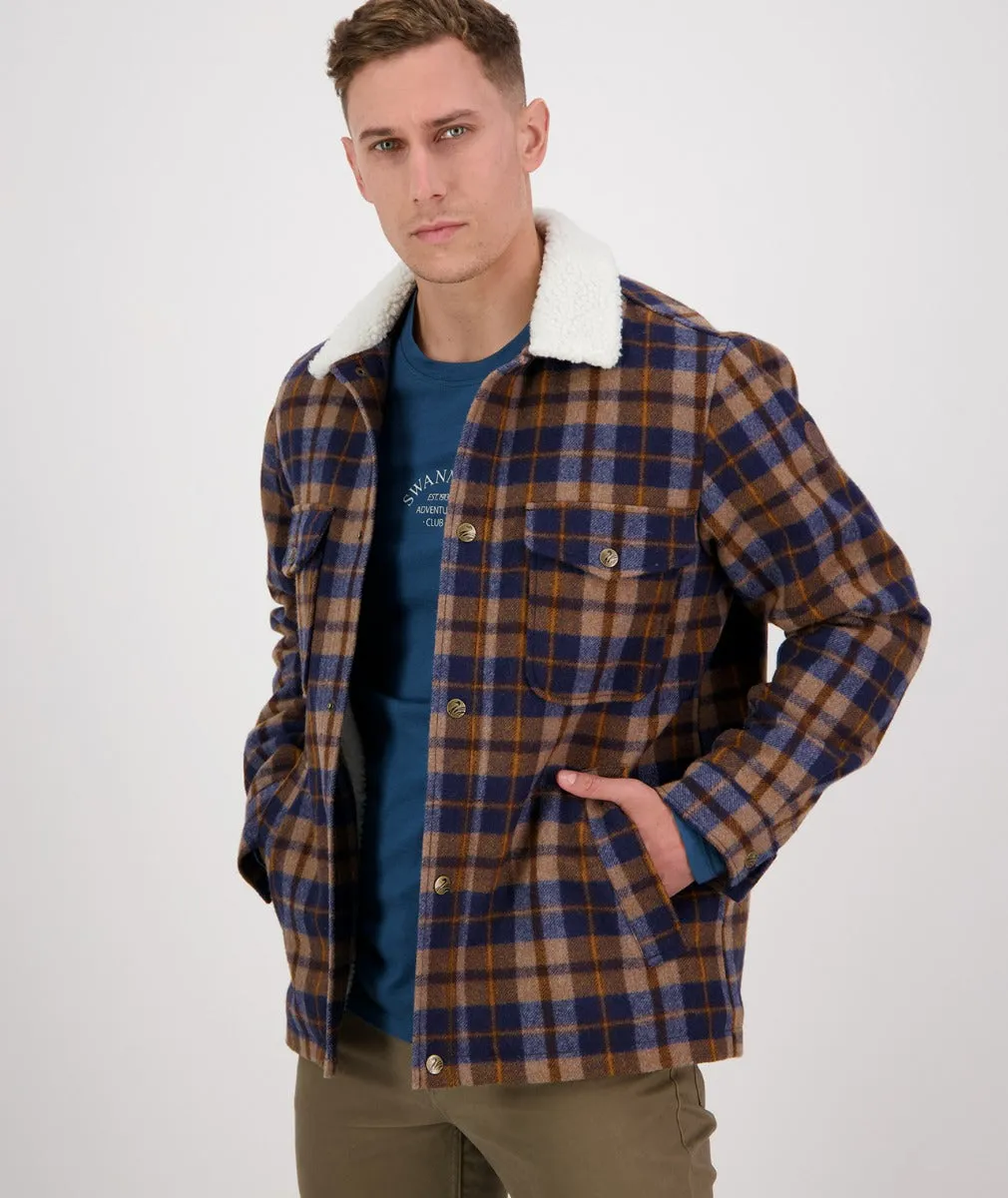 Kaituna Sherpa Lined Jacket - Toffee Check