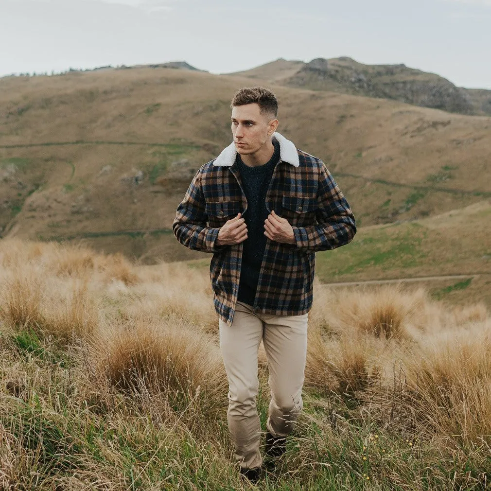 Kaituna Sherpa Lined Jacket - Toffee Check