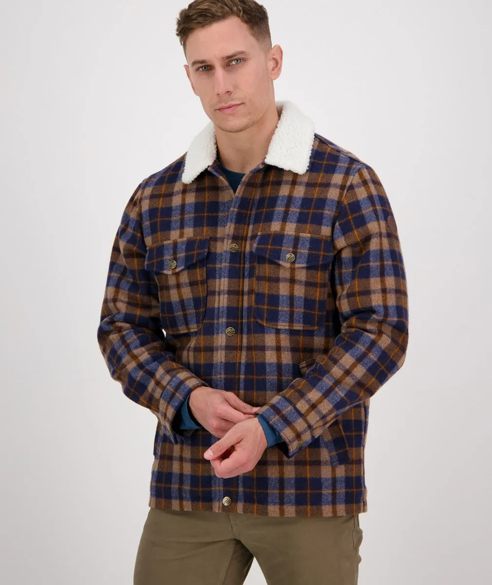 Kaituna Sherpa Lined Jacket - Toffee Check