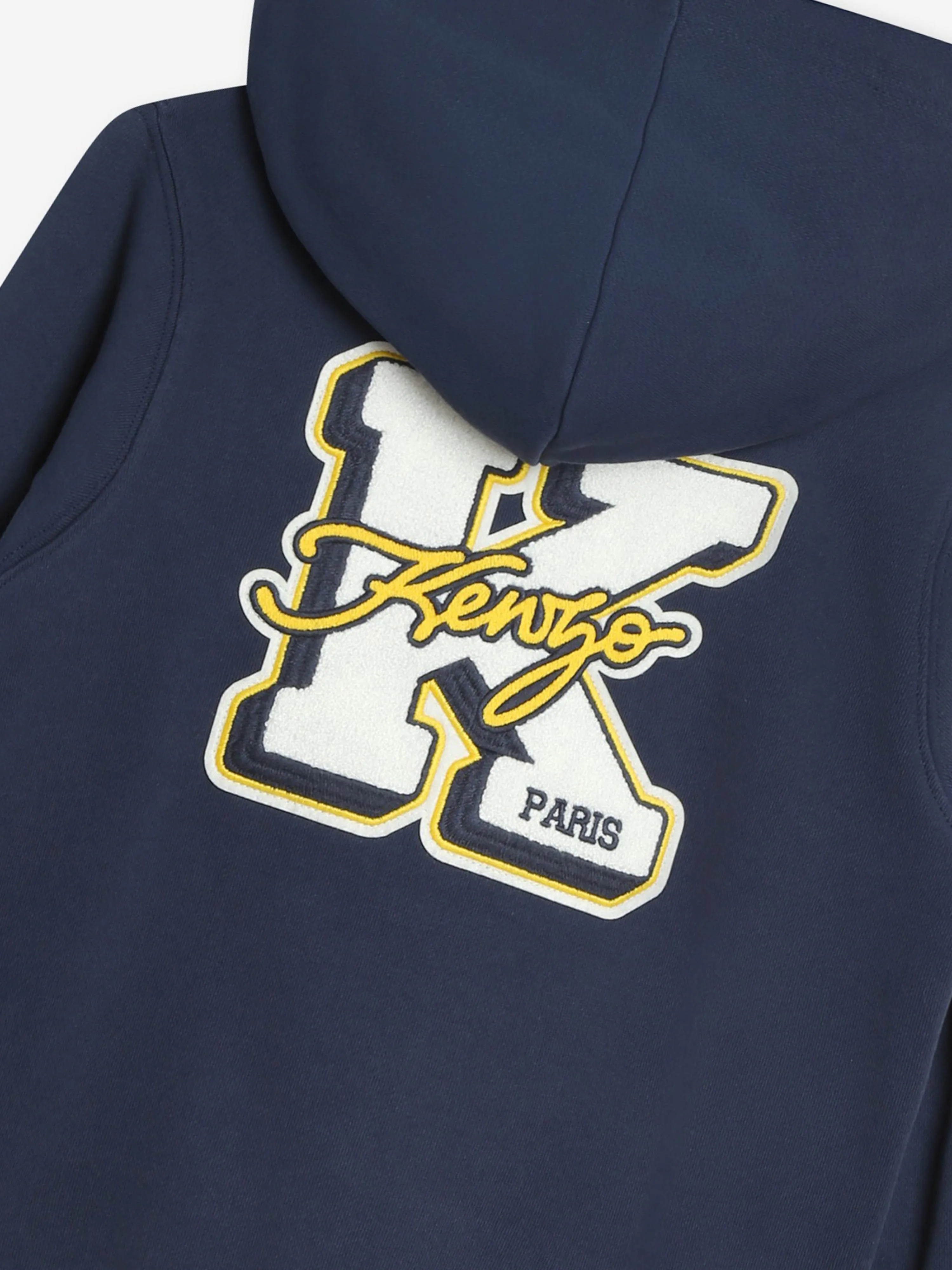 KENZO Boys Embroidered Zip Up Top in Navy