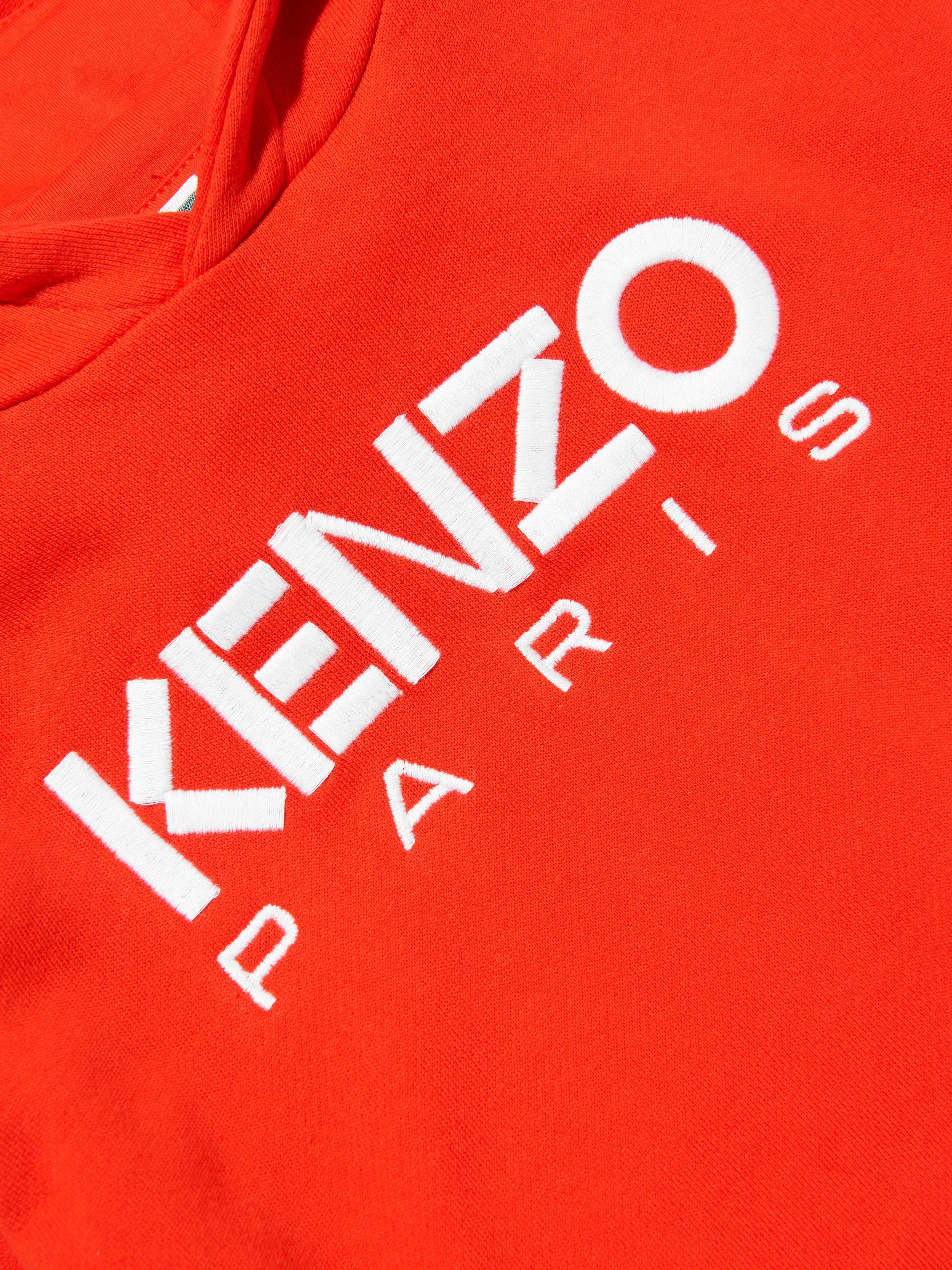 KENZO Boys Logo Hoodie in Red