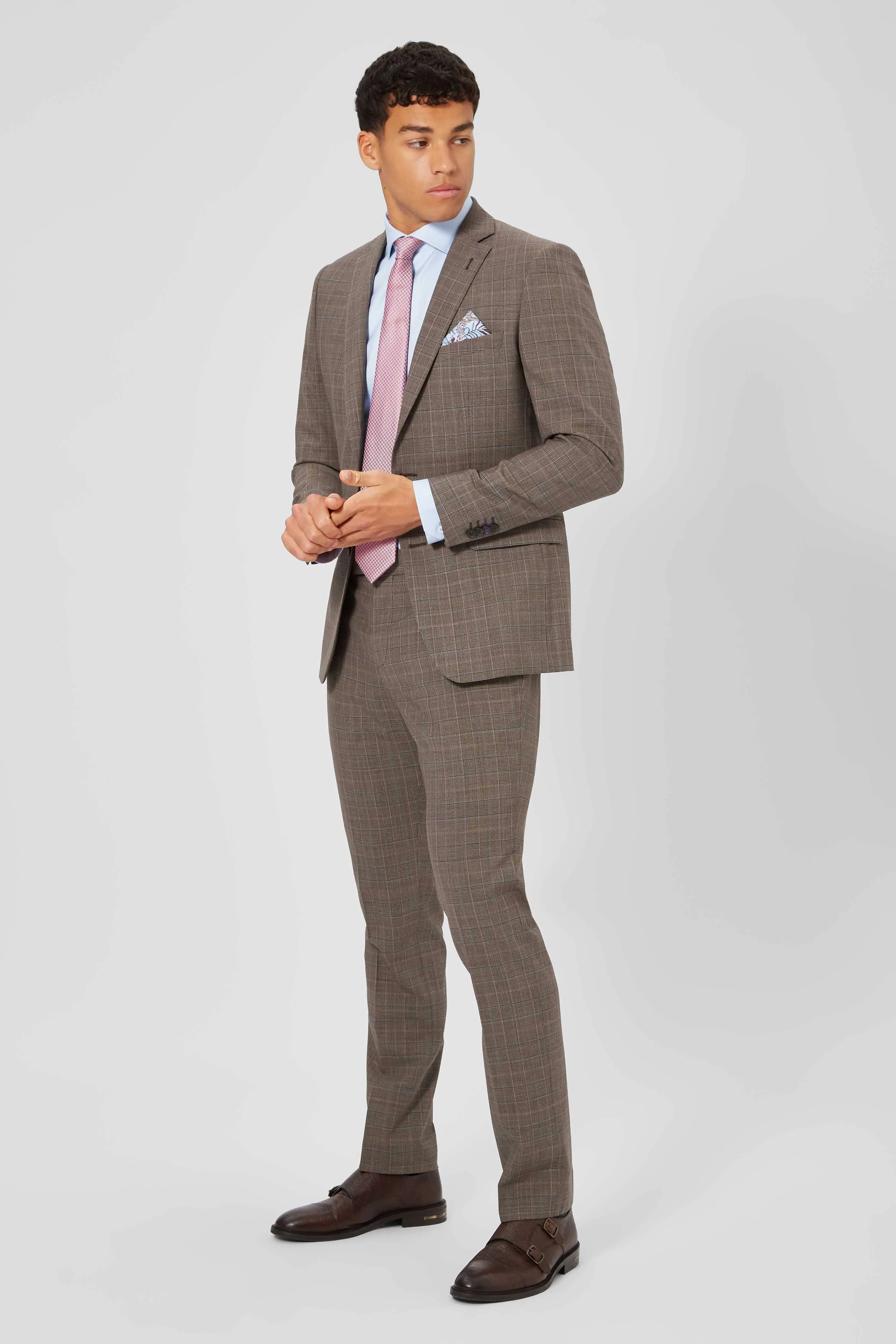 Kilburn Slim Fit Brown Check Wool Jacket - ARCHIVE