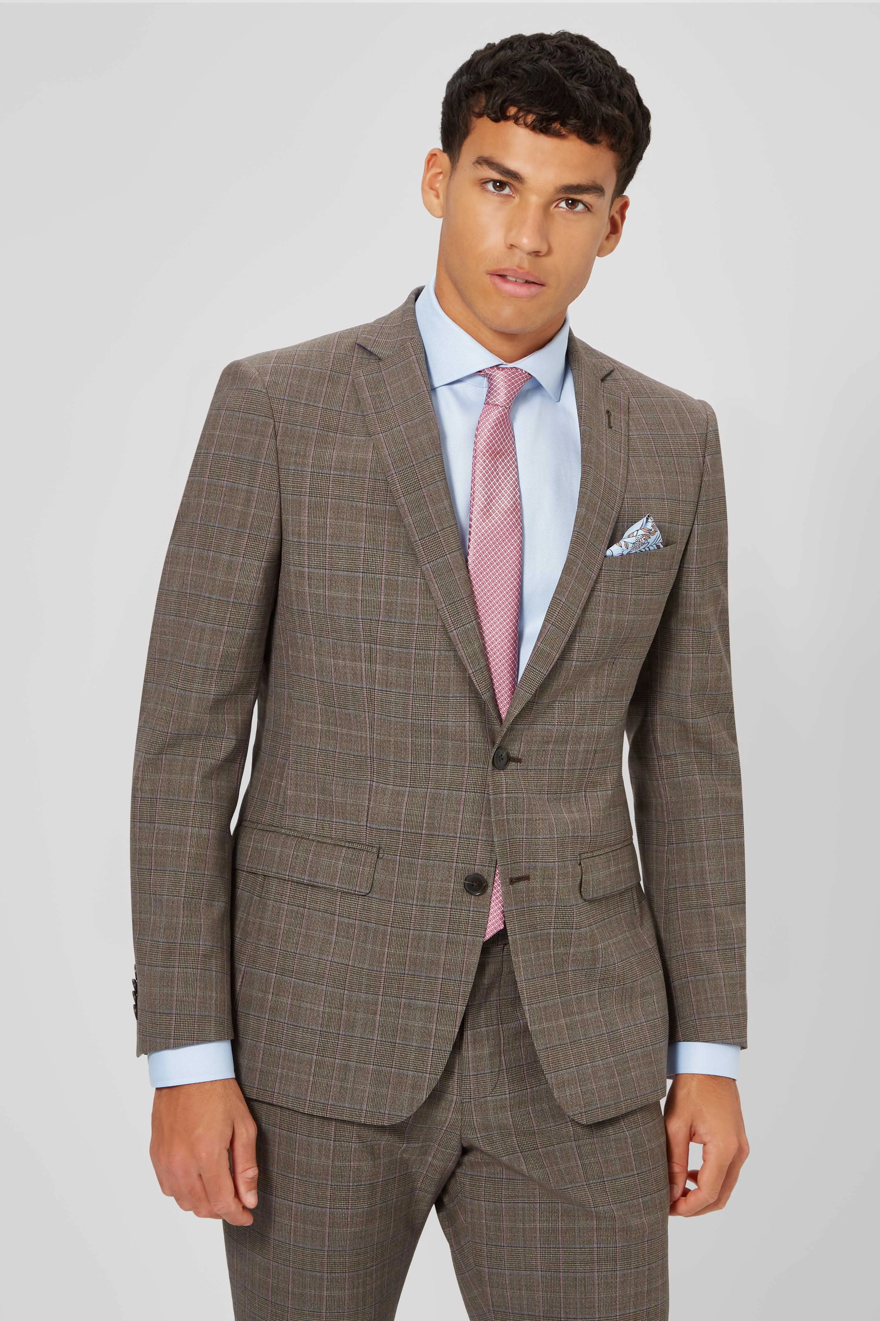 Kilburn Slim Fit Brown Check Wool Jacket - ARCHIVE