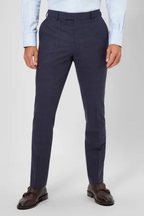 Kilburn Slim Fit Navy Check Wool Trousers - ARCHIVE