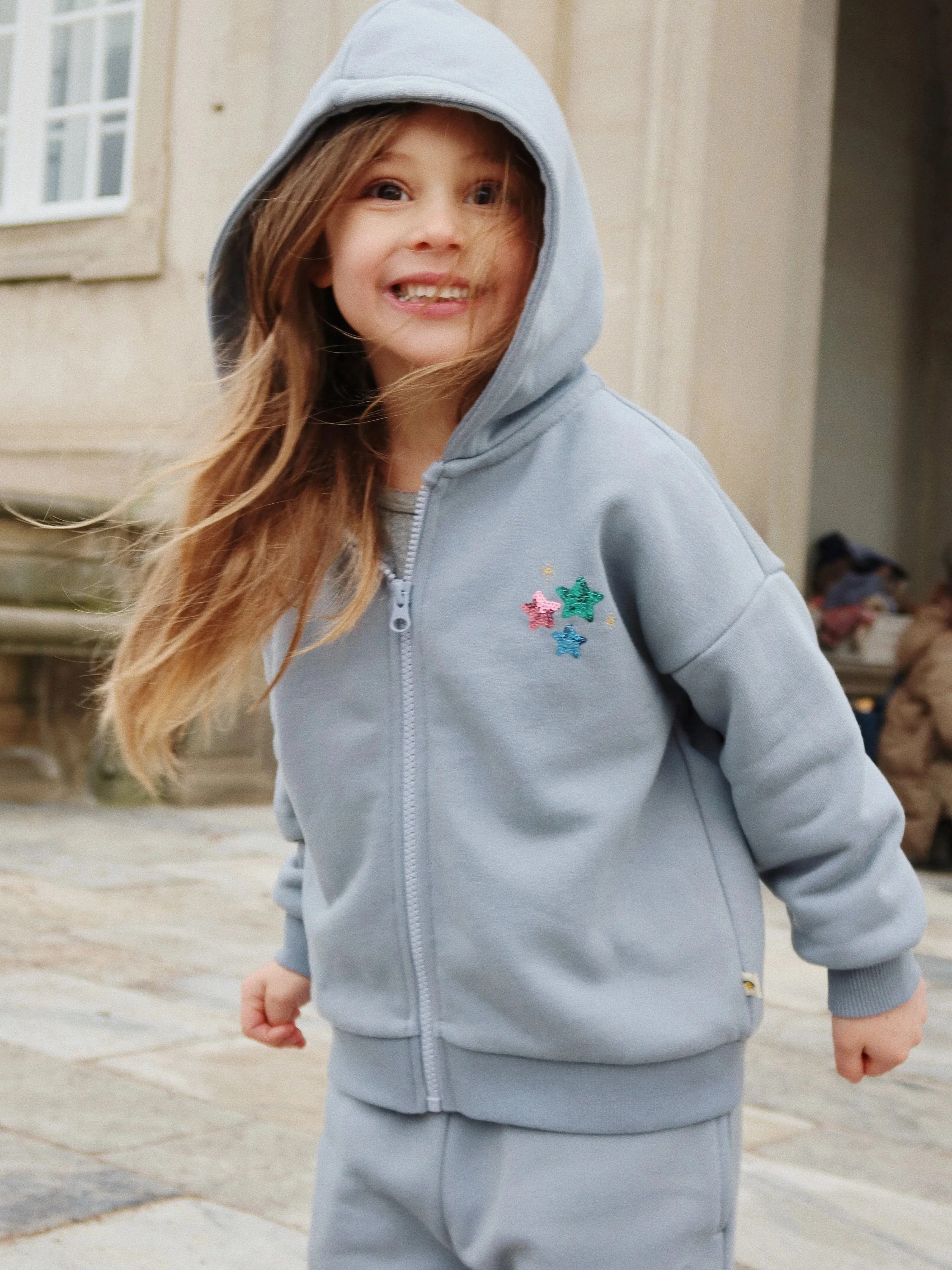 Konges Sløjd Girls Lou Sequins Hoodie in Blue