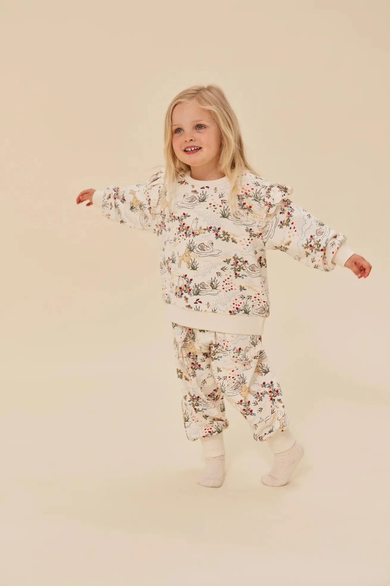 Konges Sløjd Girls Loupy Lou Frill Joggers in Multicolour