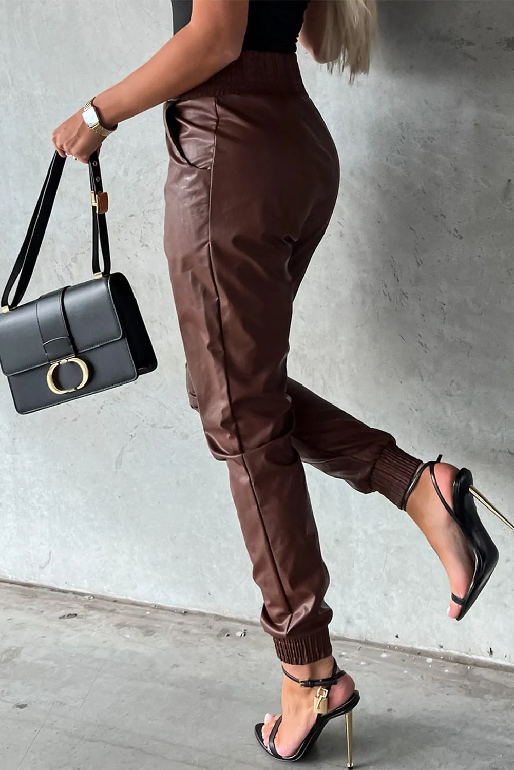 Leather High-Waist Skinny Pants