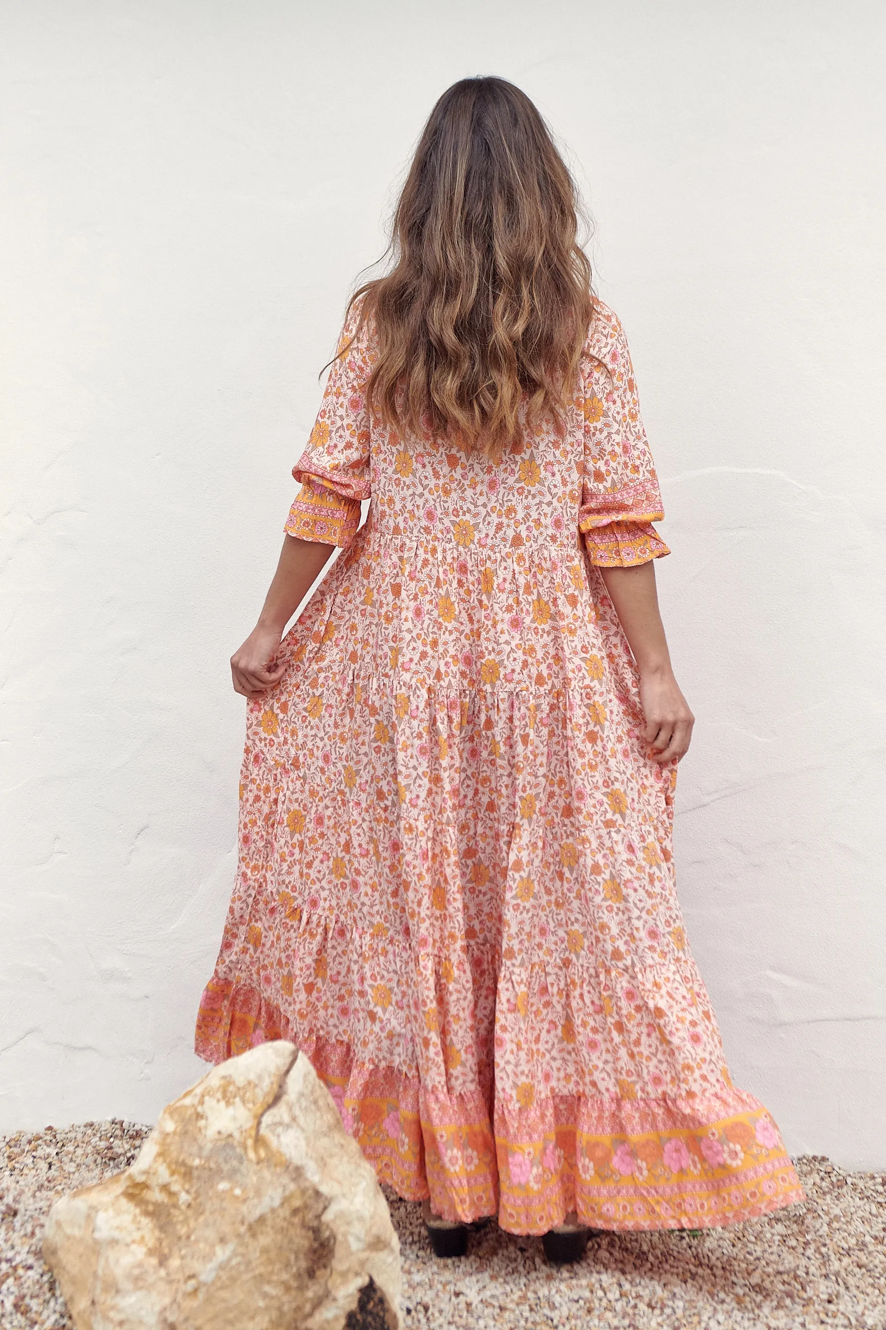 Leni Maxi Dress - Pink/Orange