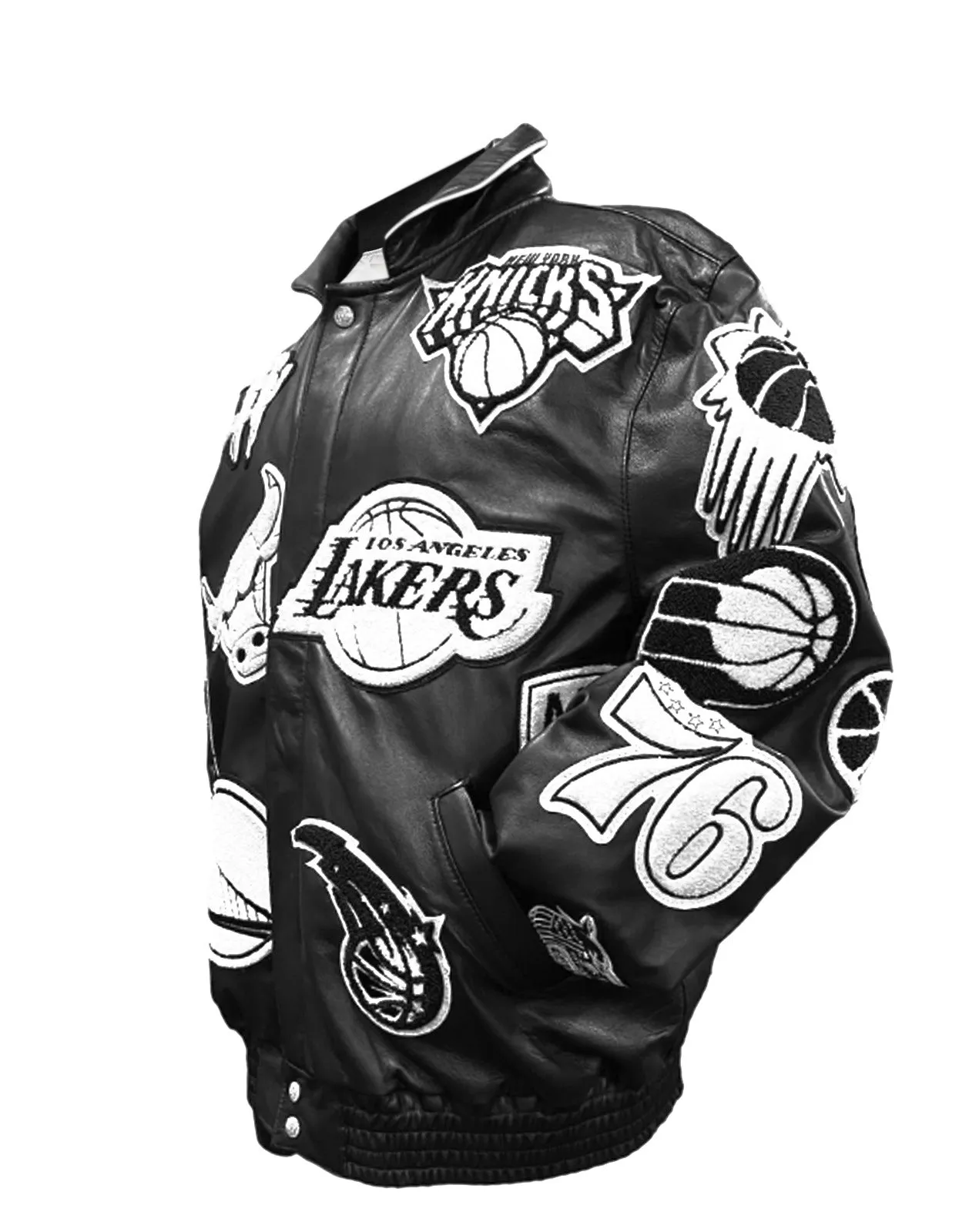 LIMITED EDITION 50TH ANNIVERSARY OF HIP-HOP NBA COLLAGE FULL LEATHER BLACK & WHITE