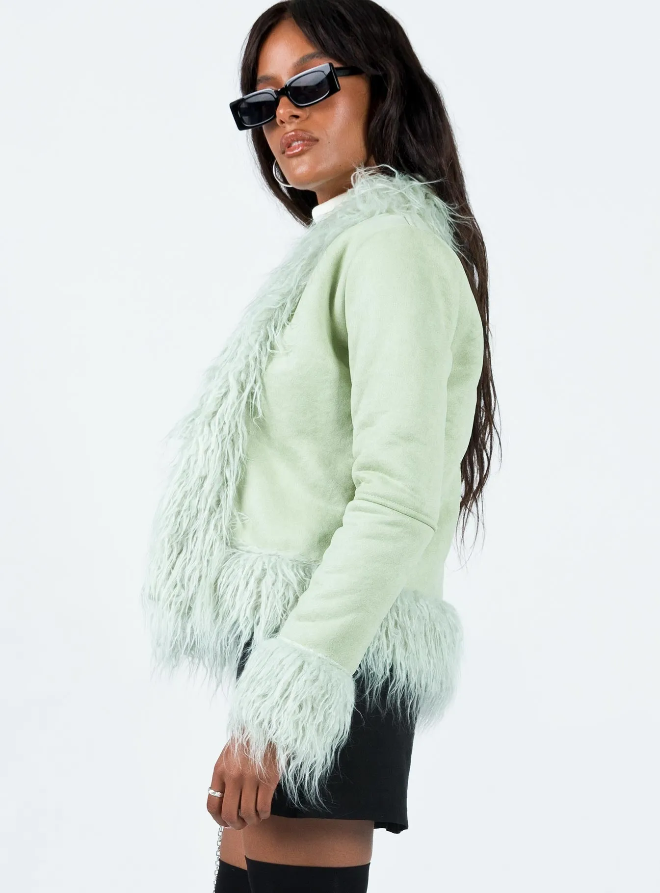 Lowden Faux Fur Jacket Sage