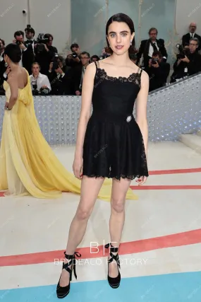 Margaret Qualley 2023 Met Gala Black Lace Cute Mini Length Dress