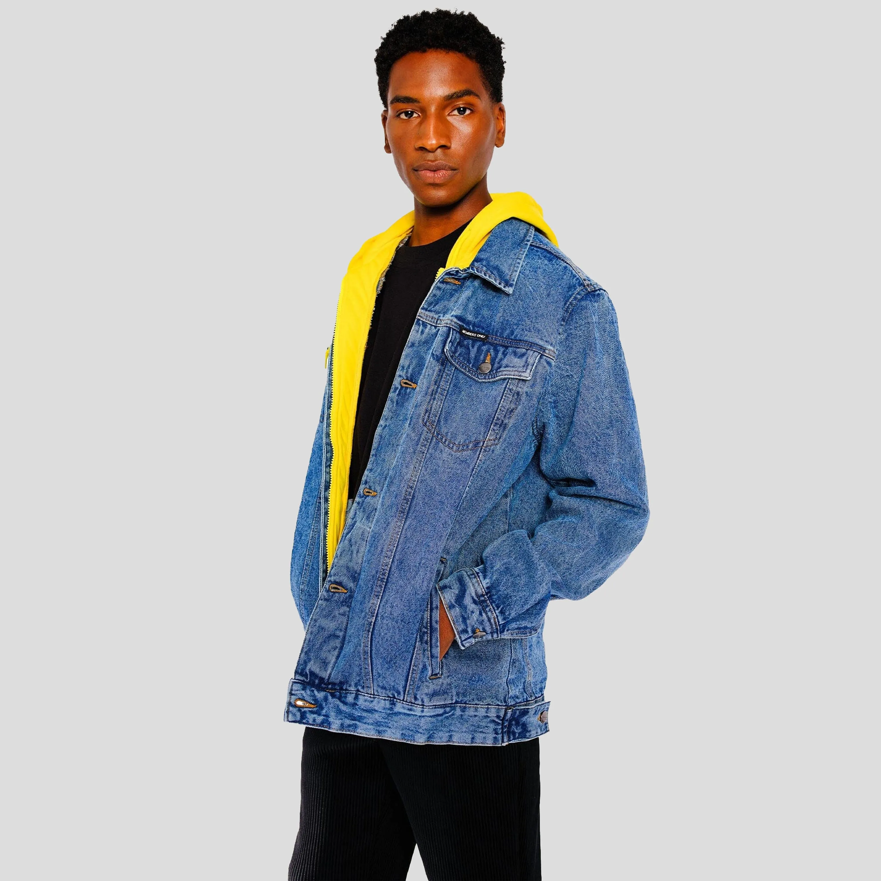 Members Only Men's Spongebob Hoodie Trucker Jacket