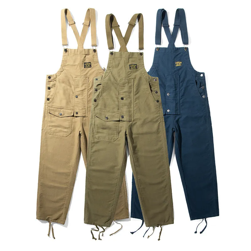 Men's Retro Casual Navy Deck Cargo Overalls