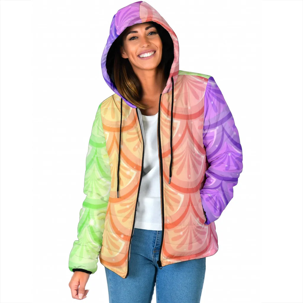 Mermaid Scales Women's Padded Hooded Jacket