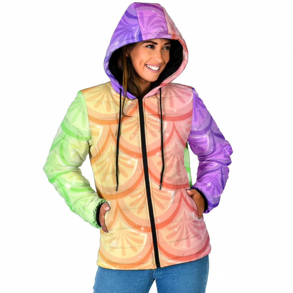 Mermaid Scales Women's Padded Hooded Jacket