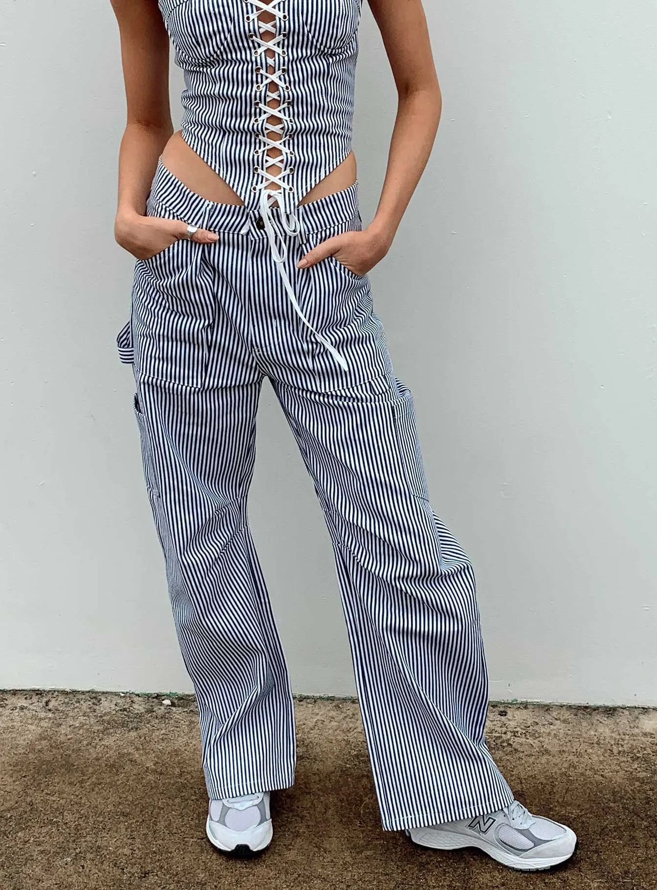 Miami Vice Pants Navy Pinstripe