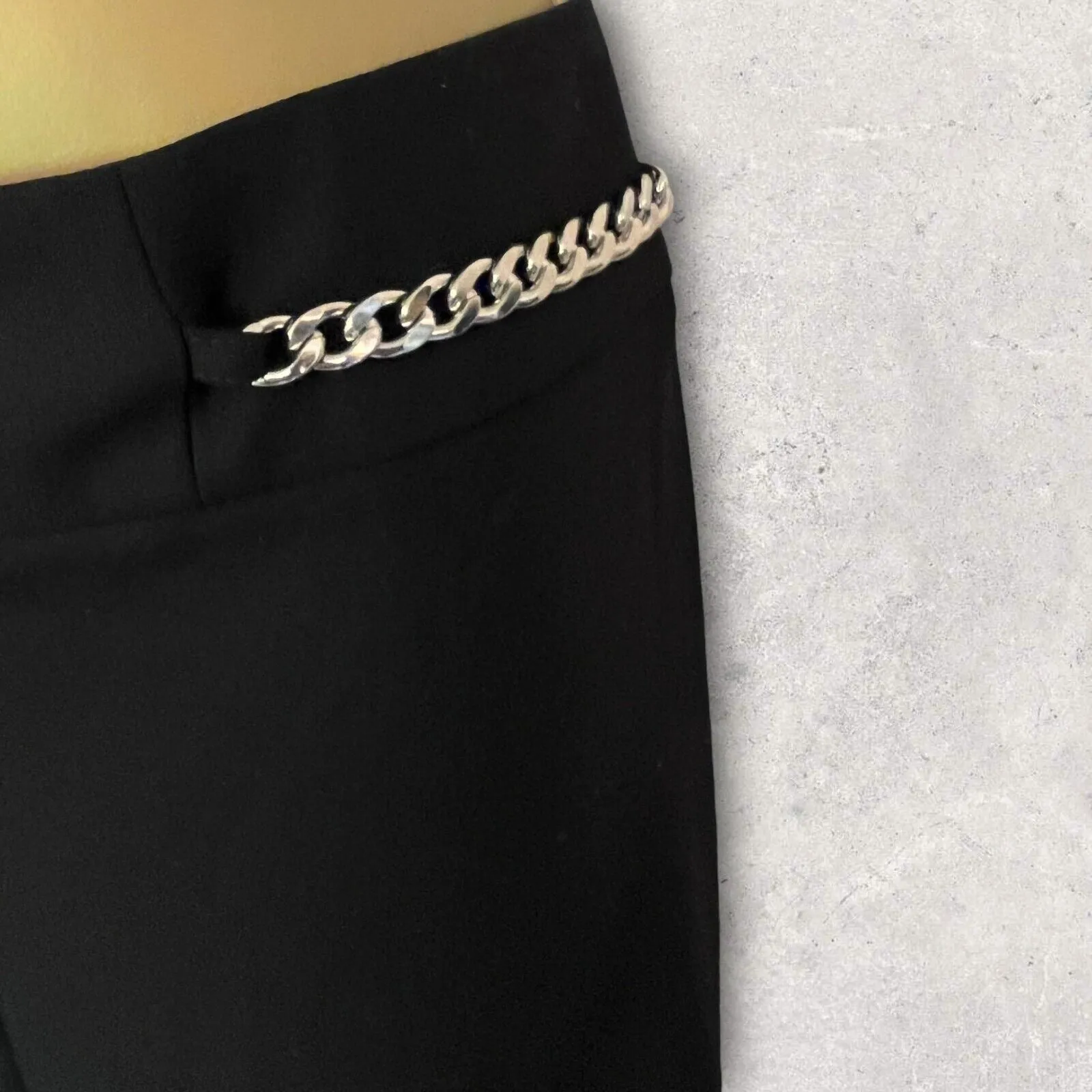 Michael Kors Black Tailored Trousers, Chain Detailing UK 12 US 4 EU 40 IT 44