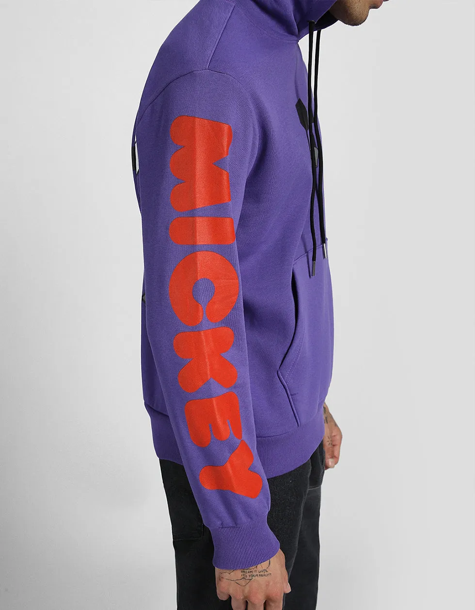 Mickey Purple Back Graphic Printed Hoodie