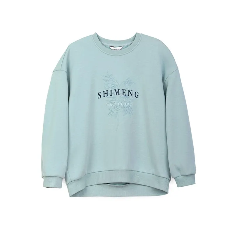 Mist Blue long Sleeve T-shirt Hoodie