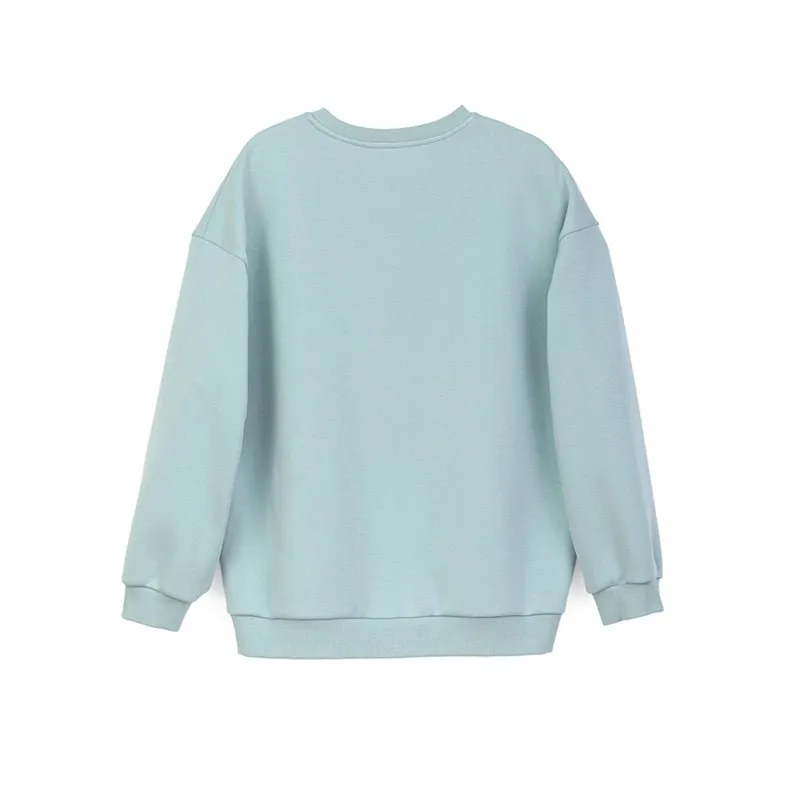 Mist Blue long Sleeve T-shirt Hoodie