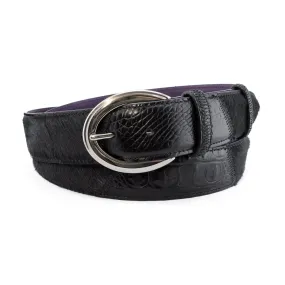 Mock croc & Pony hair belt