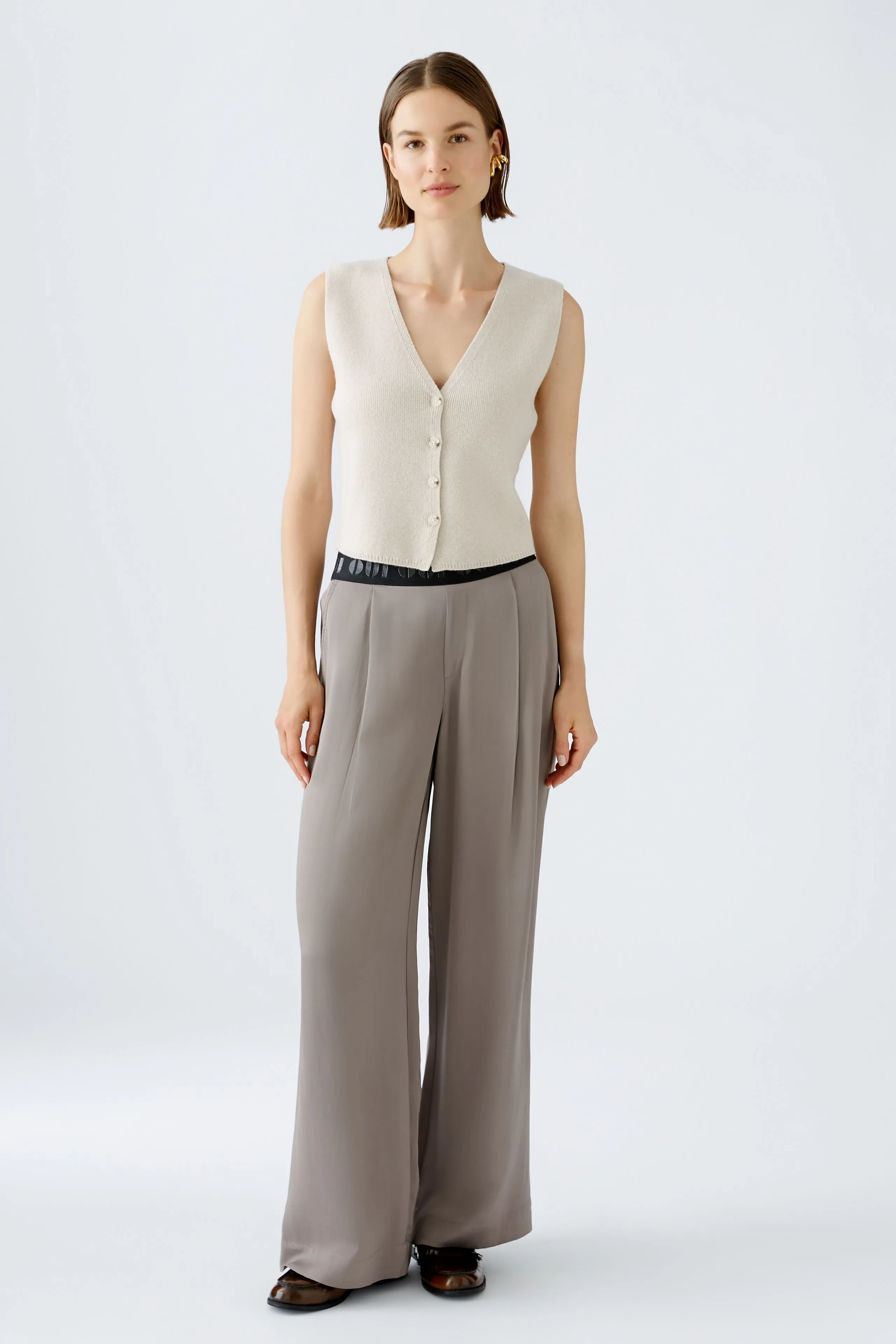 Modern Palazzo Trouser in Taupe