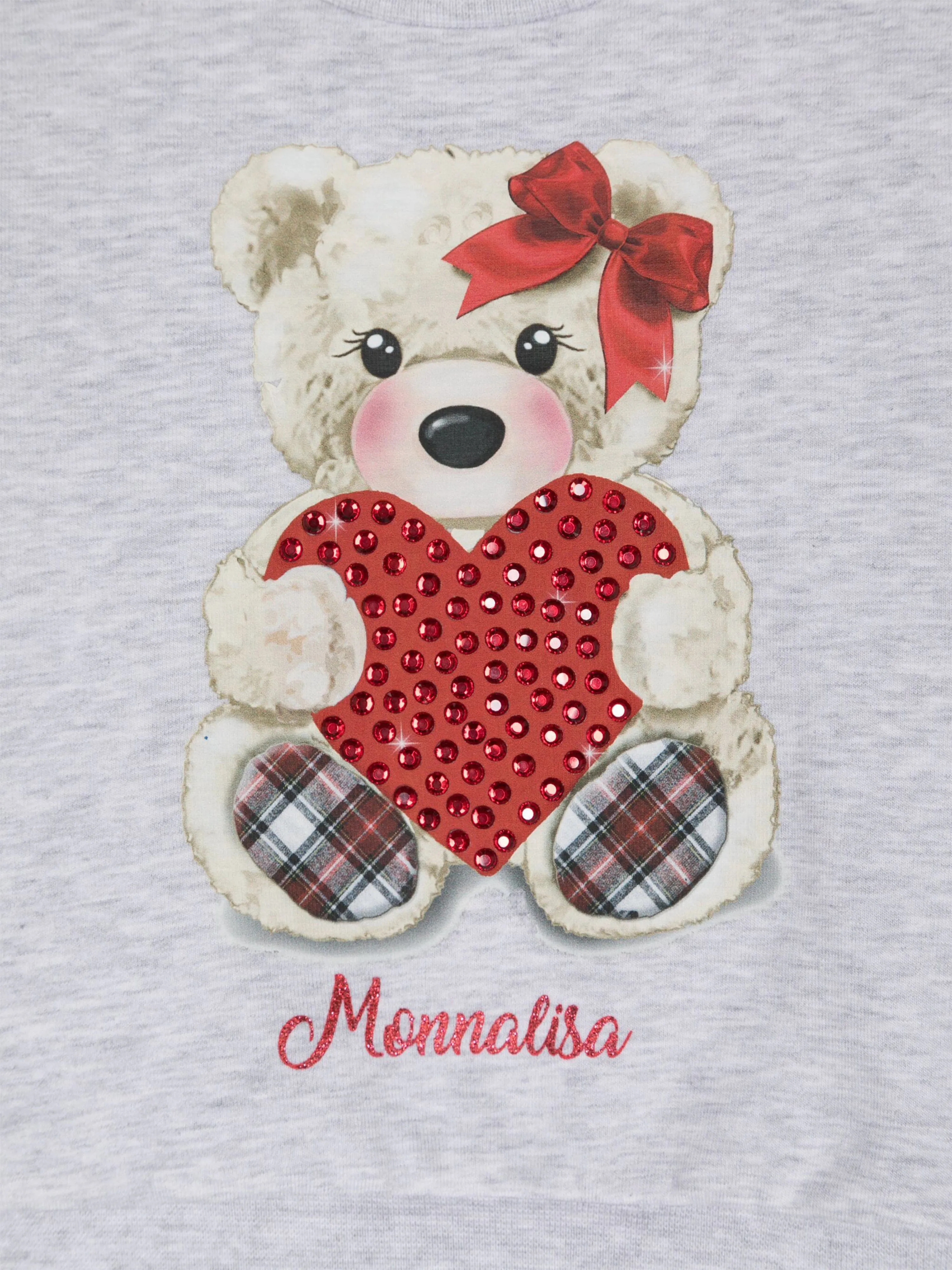 Monnalisa Baby Girls Teddy Bear Sweatshirt in Grey