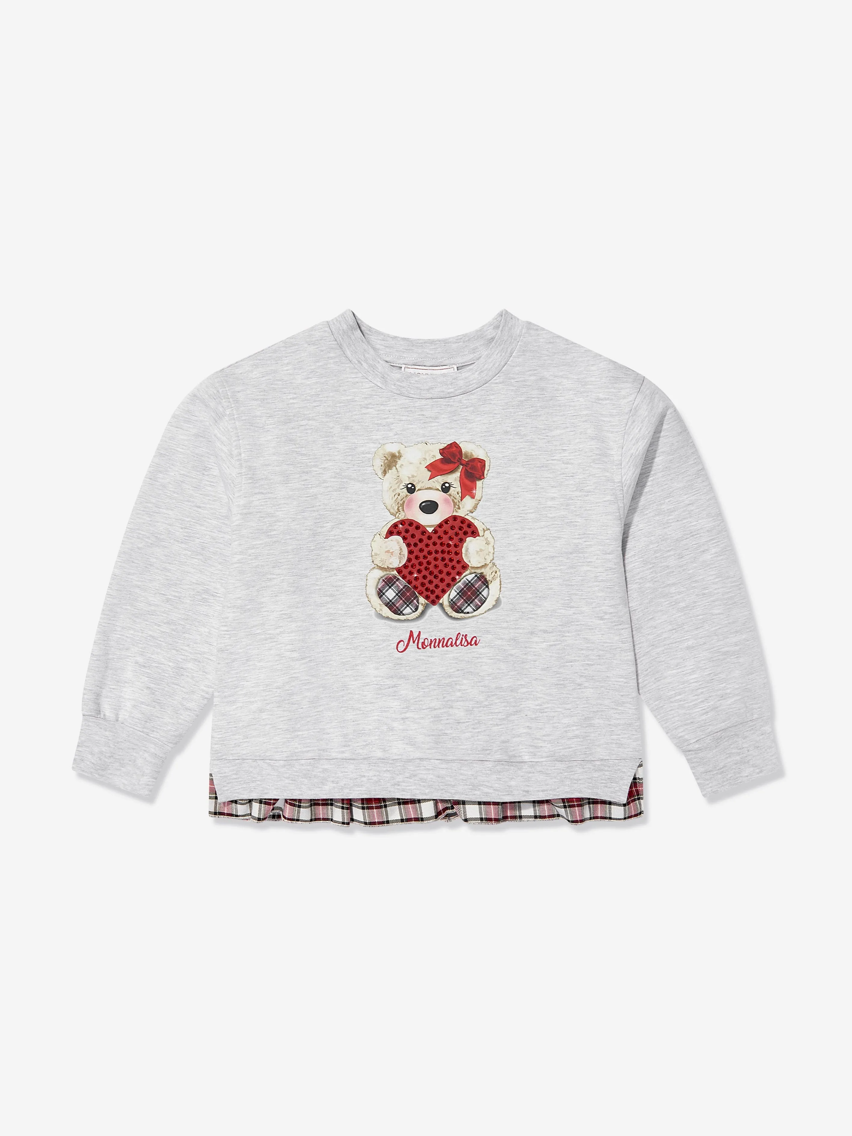 Monnalisa Girls Teddy Bear Sweatshirt in Grey